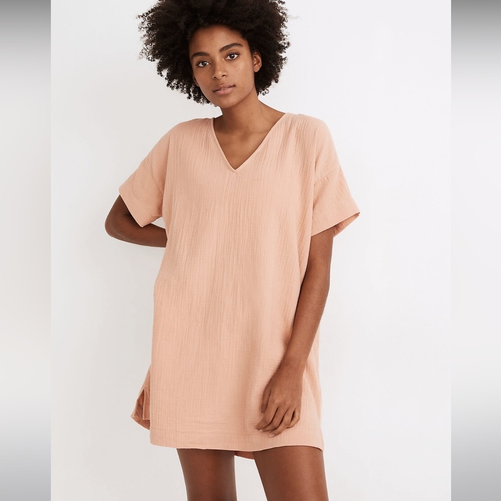 NWT Madewell Gauze Cover-Up Tunic Dress - Medium- Pink